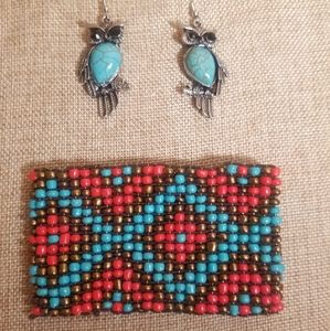 Hand made bracelet w/ earings